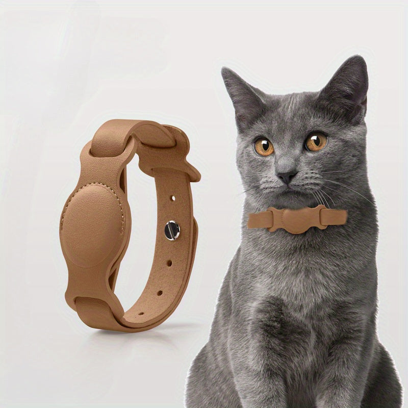 Stylish Leather Pet Collar with GPS Tracking