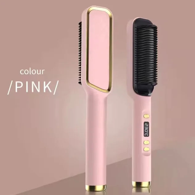 Multifunctionele Elektrische Haarstyling Kam – 2-in-1 Ontwerp voor Sneller Stylen & Minder Beschadiging