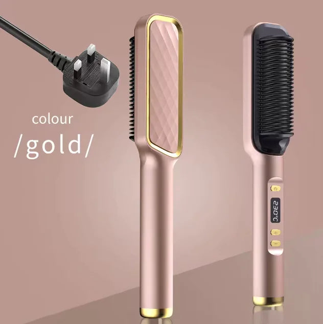 Multifunctionele Elektrische Haarstyling Kam – 2-in-1 Ontwerp voor Sneller Stylen & Minder Beschadiging