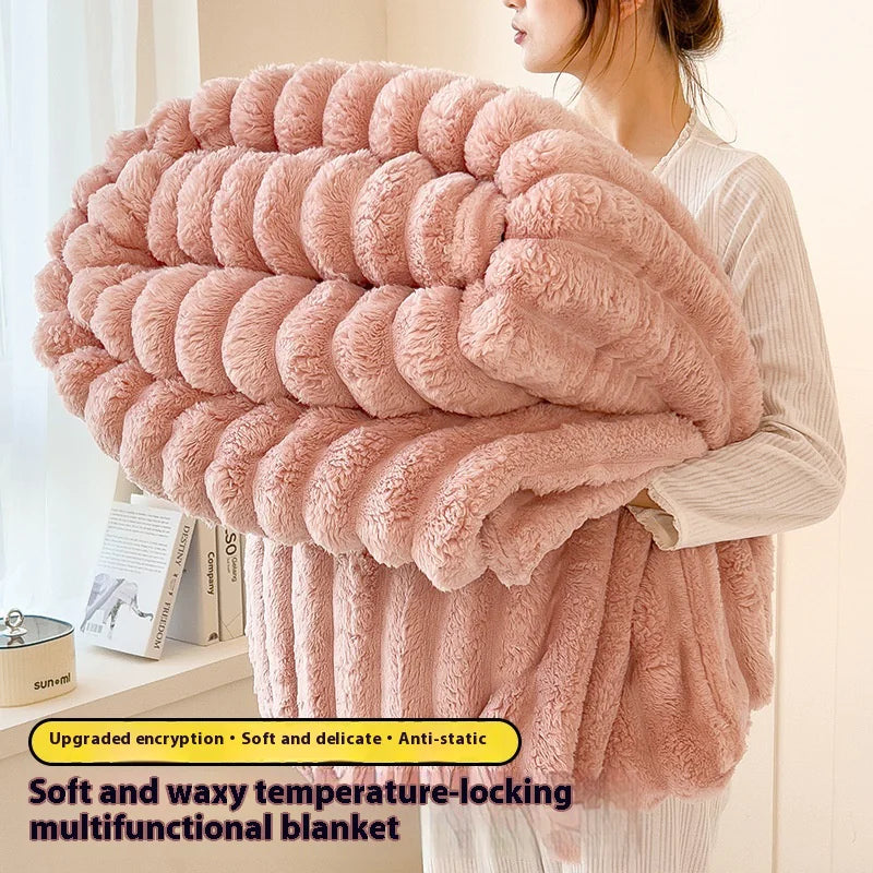 Luxurious Comfortable Faux Rabbit Fur Velvet Blanket