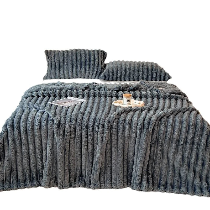 Luxurious Comfortable Faux Rabbit Fur Velvet Blanket