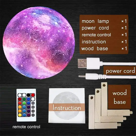 Maanlamp met LED – Dimbare Touch Bedlamp voor Sfeer & Decoratie