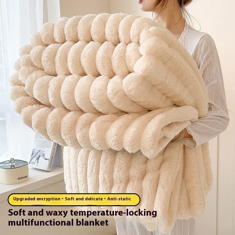 Luxurious Comfortable Faux Rabbit Fur Velvet Blanket