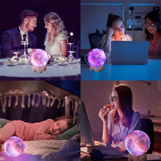 Maanlamp met LED – Dimbare Touch Bedlamp voor Sfeer & Decoratie