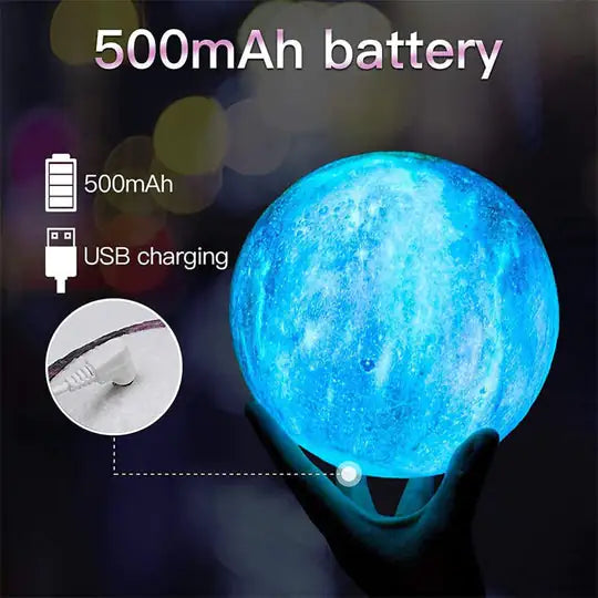 Maanlamp met LED – Dimbare Touch Bedlamp voor Sfeer & Decoratie