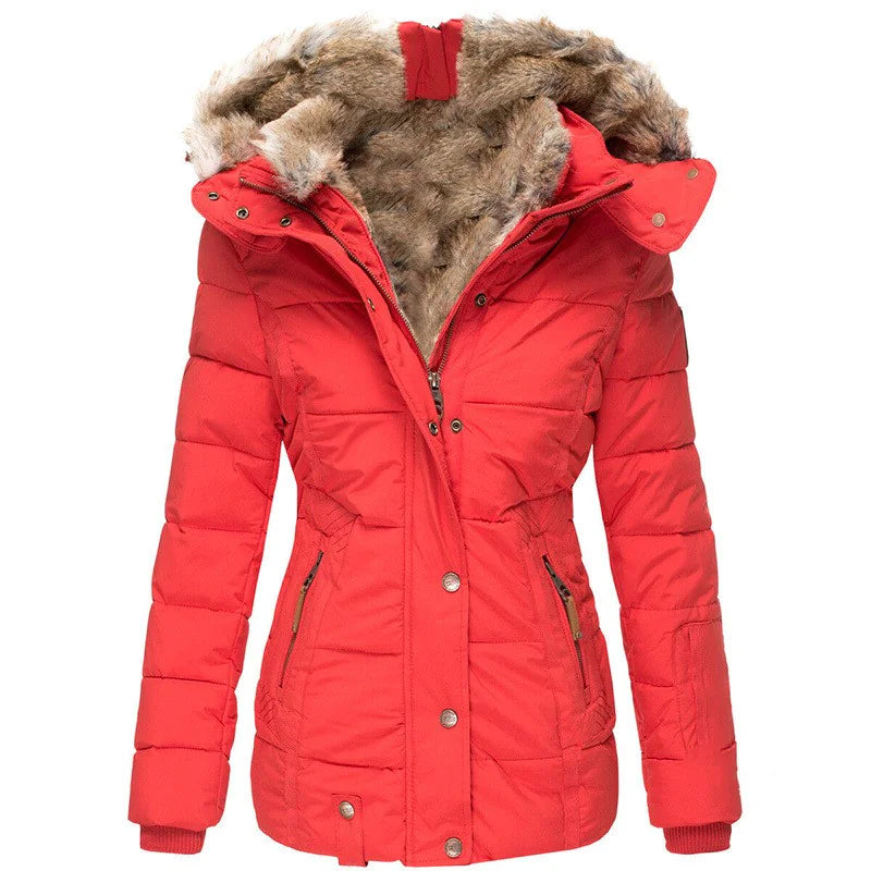 Lekkere Warme Winter Puffer Jas met Imitatiebont