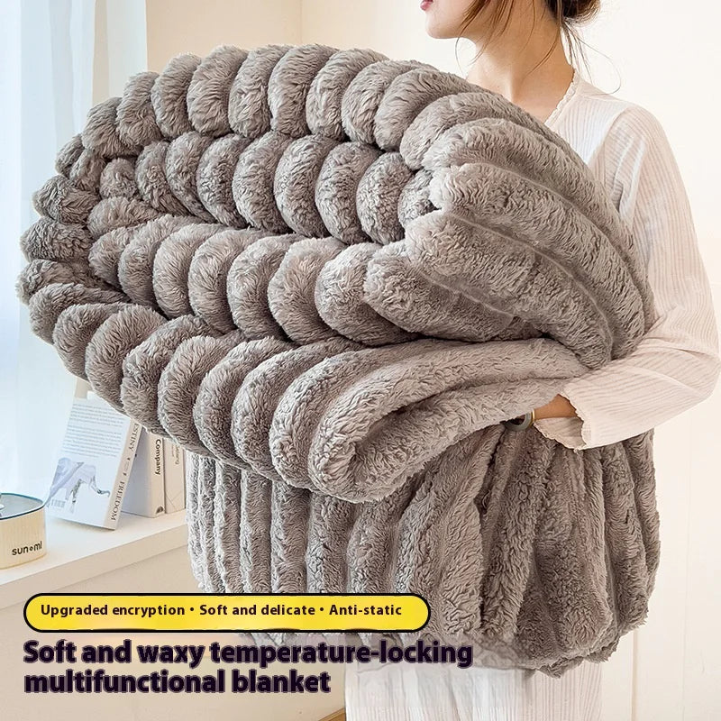 Luxurious Comfortable Faux Rabbit Fur Velvet Blanket