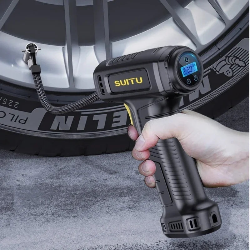 SUITU 120W Wireless/Wired Portable Tire Inflator Digital for Car Bicycle Balls