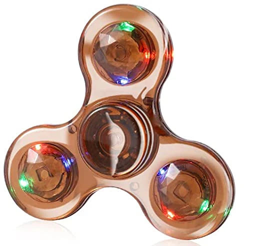 Crystal Luminous LED Light Fidget Spinner Hand Top Spinners Glow in the Dark EDC Stress Relieving Toys Kinetic Gyroscope for Kids