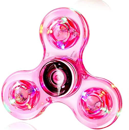 Crystal Luminous LED Light Fidget Spinner Hand Top Spinners Glow in the Dark EDC Stress Relieving Toys Kinetic Gyroscope for Kids