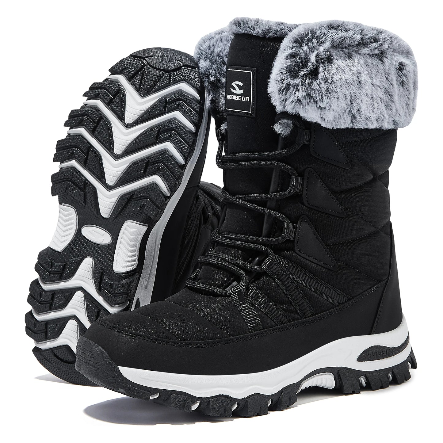 HOBIBEAR Waterdichte Winterlaarzen voor Dames – Warme Sneeuwlaarzen met Luxe Bontvoering