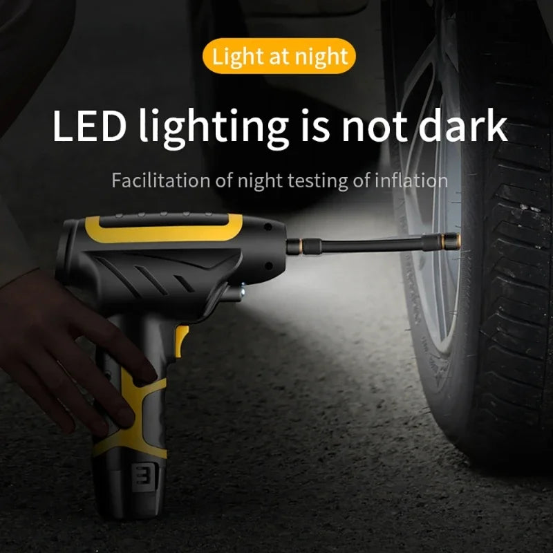 150PSI 120W Mini Cordless/Wired Handheld Tire Inflator Car Air Compressor with LED Light Digital Display