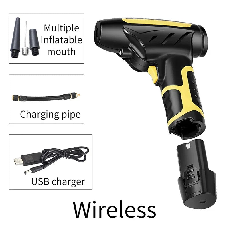 150PSI 120W Mini Cordless/Wired Handheld Tire Inflator Car Air Compressor with LED Light Digital Display