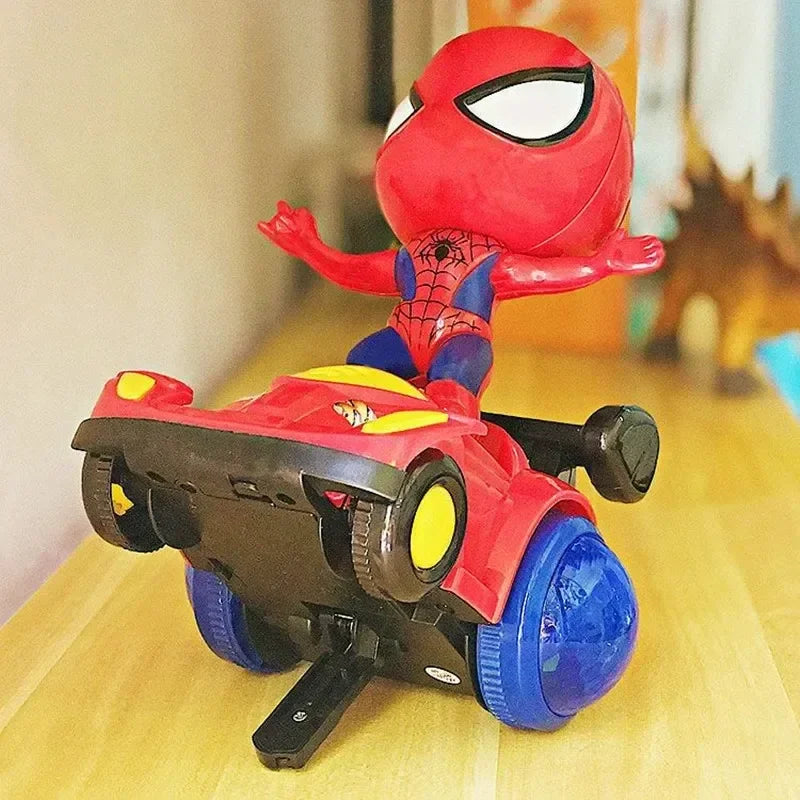 Marvel Spiderman Automatic Flip Rotation Skateboard Acoustic-Optic Car Ultraman Electric Music Toys Stunt Scooters Christmas Gifts
