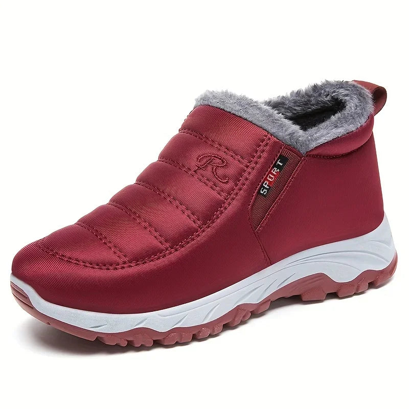 Waterdichte Fleece Sneeuwlaarzen voor Dames – Winter Enkellaars