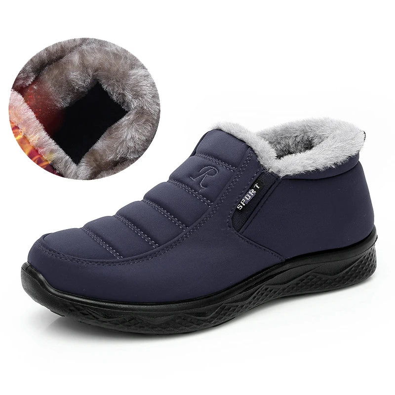 Warm Waterproof Anti-slip Winter Snow Shoes Short Plush for Women - Casual Comfortable