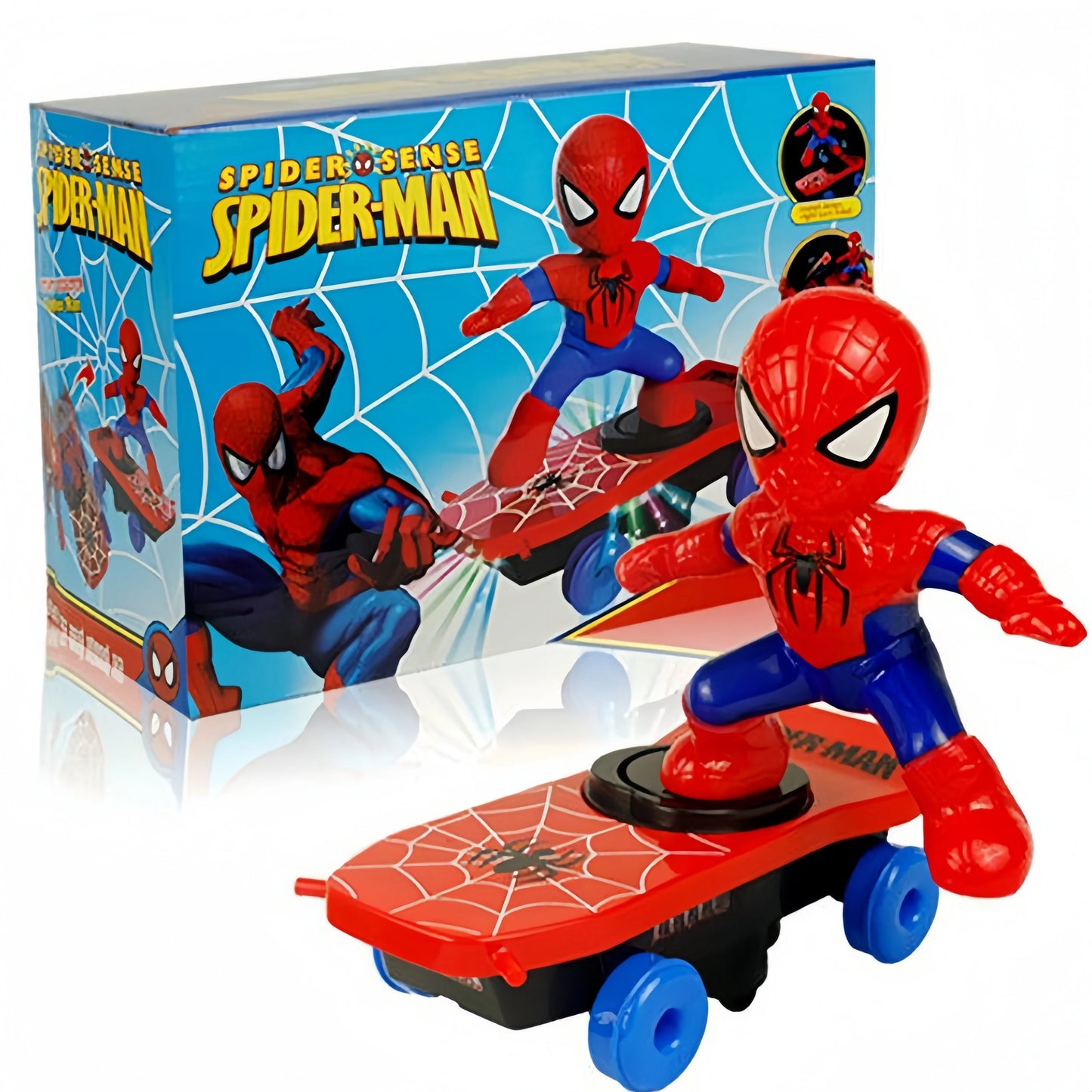 Marvel Spiderman Automatic Flip Rotation Skateboard Acoustic-Optic Car Ultraman Electric Music Toys Stunt Scooters Christmas Gifts