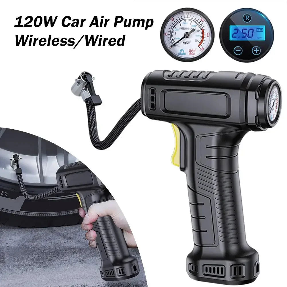 SUITU 120W Wireless/Wired Portable Tire Inflator Digital for Car Bicycle Balls