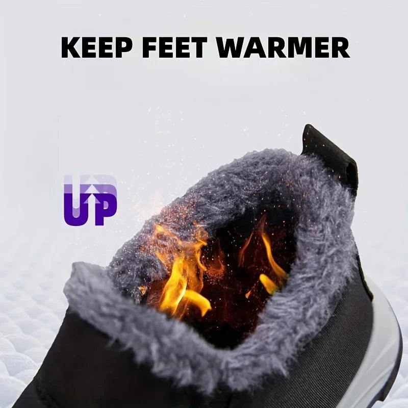Waterdichte Fleece Sneeuwlaarzen voor Dames – Winter Enkellaars