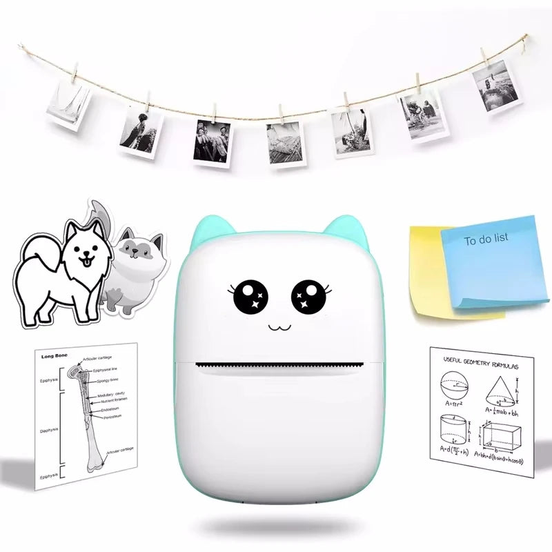Portable Thermal Photo Printer - Mini Cat Pocket Printer 58mm
