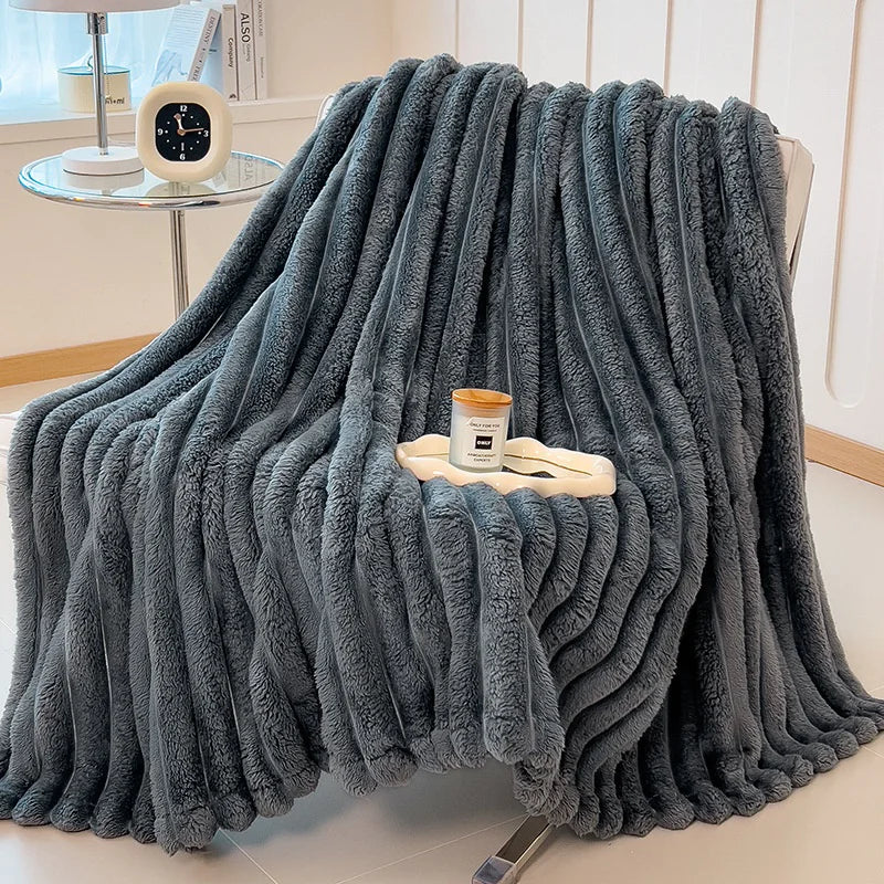 Luxurious Comfortable Faux Rabbit Fur Velvet Blanket