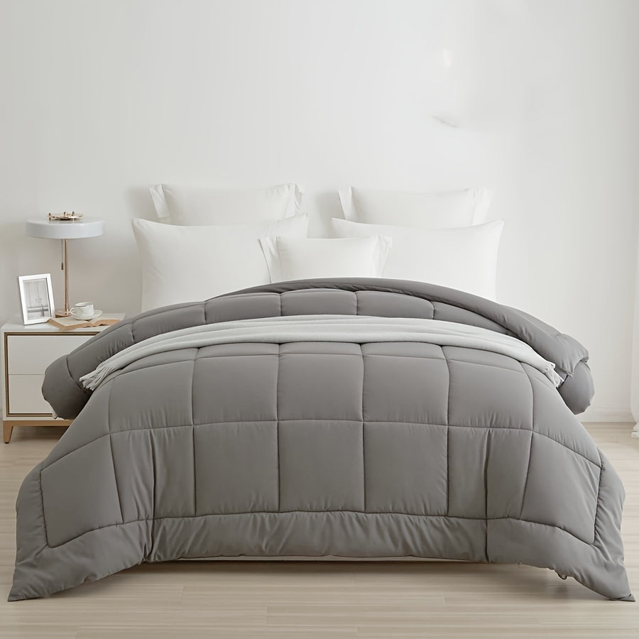 3 Piece Soft Breathable Down Alternative Duvet Cover Set, Four Seasons Lightweight Box Stitch Quilts Hotel Quality Machine Washable Comforter with 4 Corner Tabs (1*Duvet + 2*Pillowcases, No Filling)
