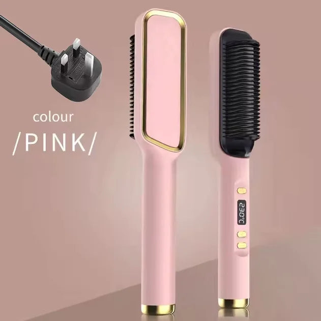 Multifunctionele Elektrische Haarstyling Kam – 2-in-1 Ontwerp voor Sneller Stylen & Minder Beschadiging