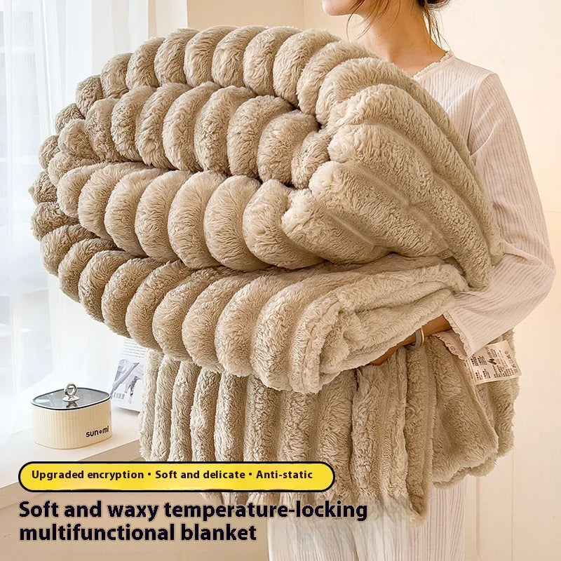 Luxurious Comfortable Faux Rabbit Fur Velvet Blanket