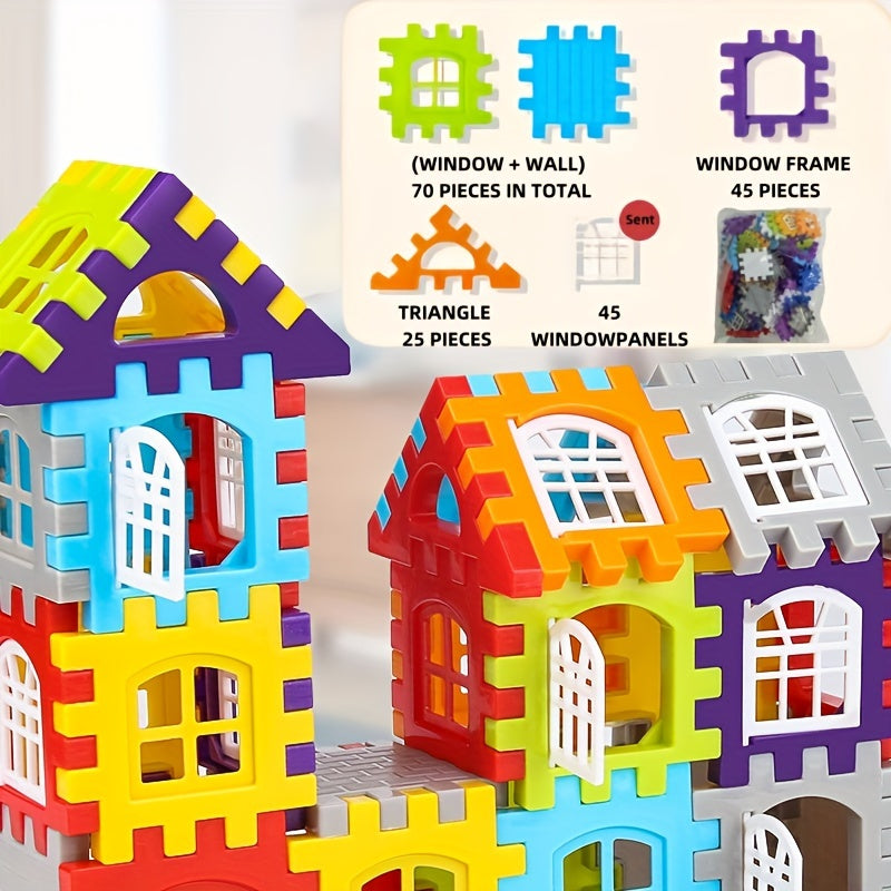 140 Pieces House Large Assembly Creative Square Block Building Bricks - Educational Toys, Perfect as Birthday or Christmas Gifts