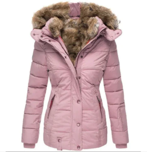 Lekkere Warme Winter Puffer Jas met Imitatiebont