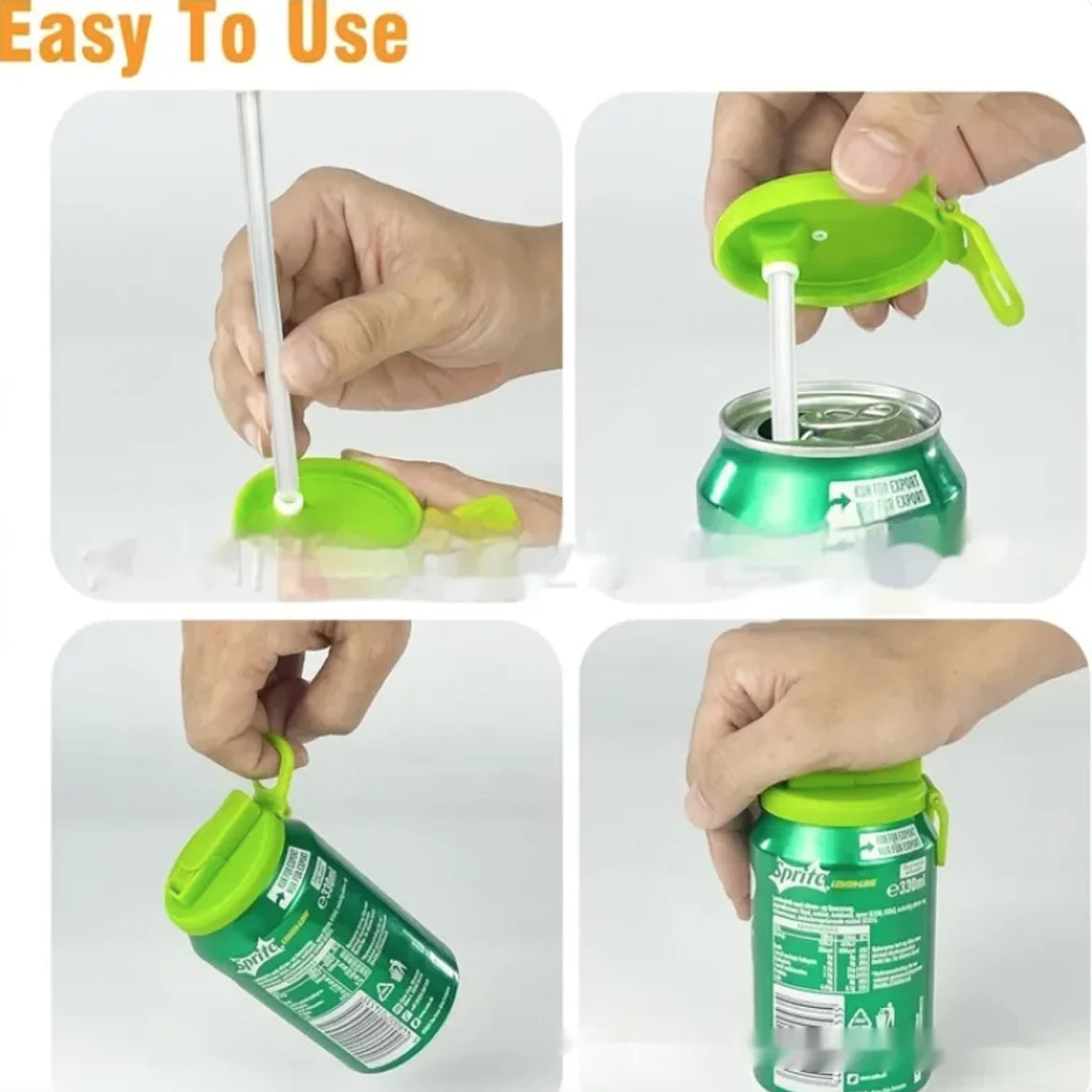 Resealable & Reusable Soda Can Lids with Straw – Transform Your Soda Experience