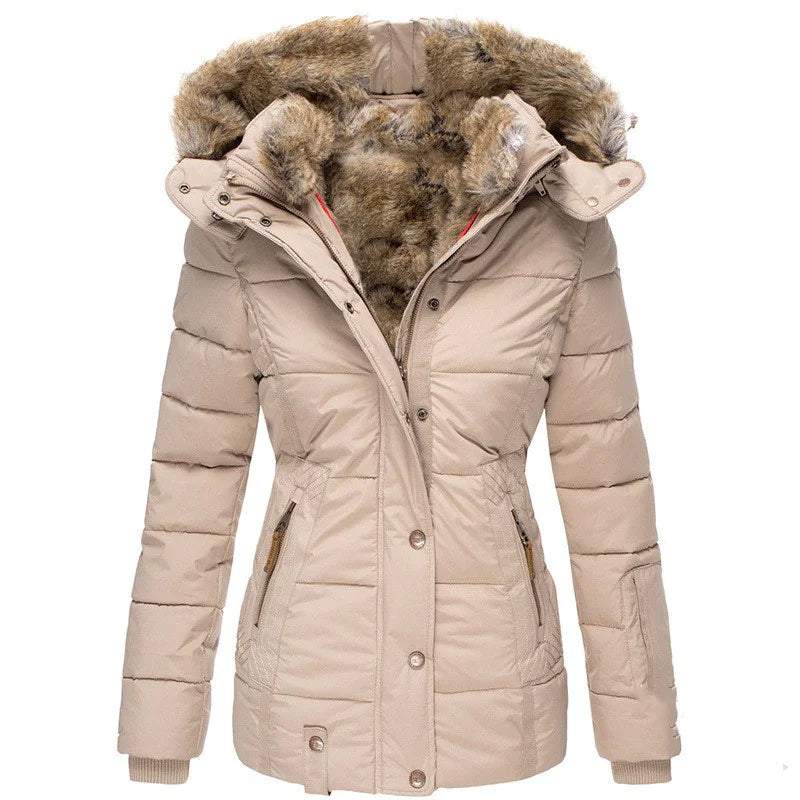 Lekkere Warme Winter Puffer Jas met Imitatiebont