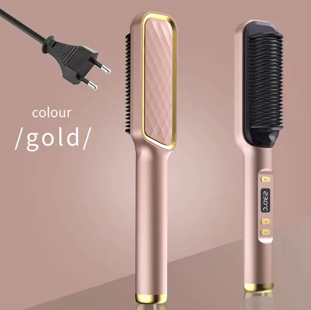 Multifunctionele Elektrische Haarstyling Kam – 2-in-1 Ontwerp voor Sneller Stylen & Minder Beschadiging