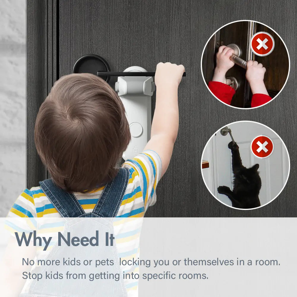 Security door knob lock - stylish and unobtrusive design that fits perfectly with any interior