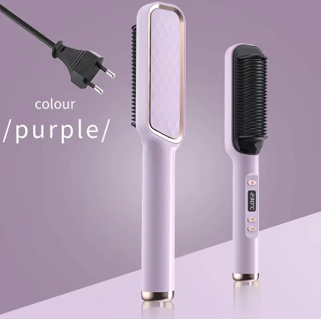 Multifunctionele Elektrische Haarstyling Kam – 2-in-1 Ontwerp voor Sneller Stylen & Minder Beschadiging