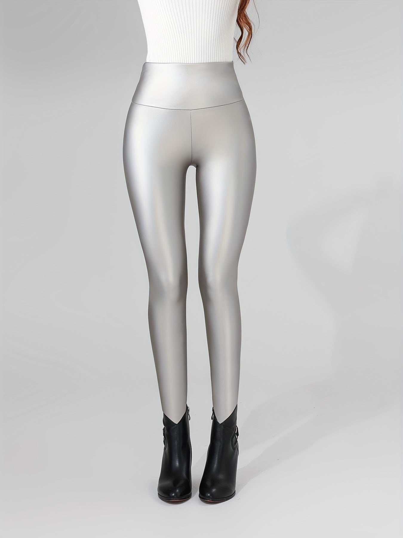 Hoge Taille PU-Leren Luxe Legging voor Dames