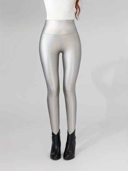 Hoge Taille PU-Leren Luxe Legging voor Dames