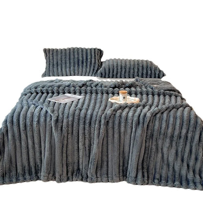 Luxurious Comfortable Faux Rabbit Fur Velvet Blanket