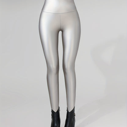 Hoge Taille PU-Leren Luxe Legging voor Dames