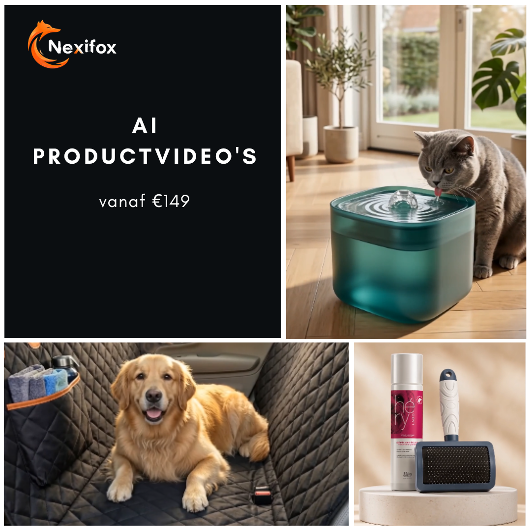 AI-Productvideo's van Nexifox Studio, vanaf 149 euro per video