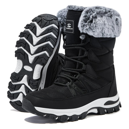 HOBIBEAR Waterdichte Winterlaarzen voor Dames – Warme Sneeuwlaarzen met Luxe Bontvoering