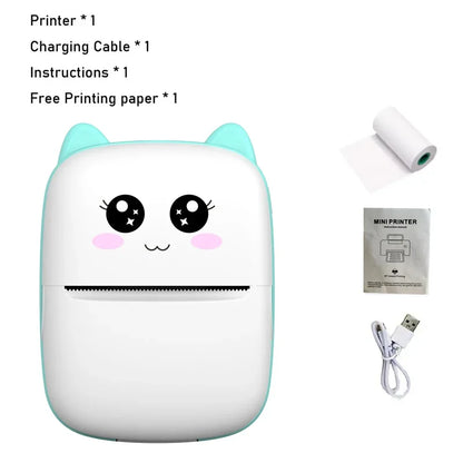 Portable Thermal Photo Printer - Mini Cat Pocket Printer 58mm 