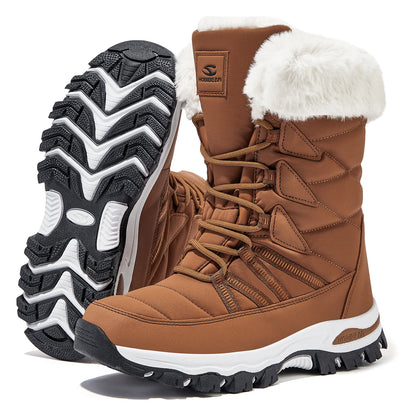 HOBIBEAR Waterdichte Winterlaarzen voor Dames – Warme Sneeuwlaarzen met Luxe Bontvoering