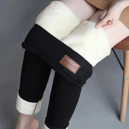 CHRLEISURE Women Winter Warm Thick Leggings Fleece Pants Female Thermal Leggings Thick Strumpfhosen Sexy High Waist Stretchy 