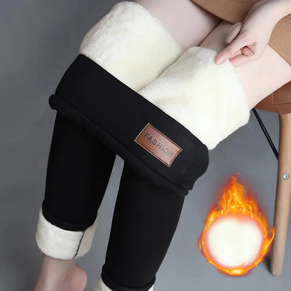 CHRLEISURE Women Winter Warm Thick Leggings Fleece Pants Female Thermal Leggings Thick Strumpfhosen Sexy High Waist Stretchy 
