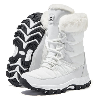 HOBIBEAR Waterdichte Winterlaarzen voor Dames – Warme Sneeuwlaarzen met Luxe Bontvoering