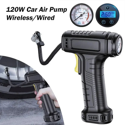 SUITU 120W Wireless/Wired Portable Tire Inflator Digital for Car Bicycle Balls 