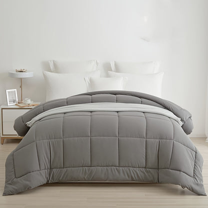 3 Piece Soft Breathable Down Alternative Duvet Cover Set, Four Seasons Lightweight Box Stitch Quilts Hotel Quality Machine Washable Comforter with 4 Corner Tabs (1*Duvet + 2*Pillowcases, No Filling)