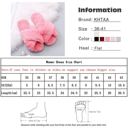 Warm Women's Winter Slippers Made of Faux Fur