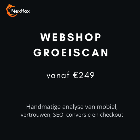 Webshop GroeiScan van Nexifox Studio, vanaf 249 euro